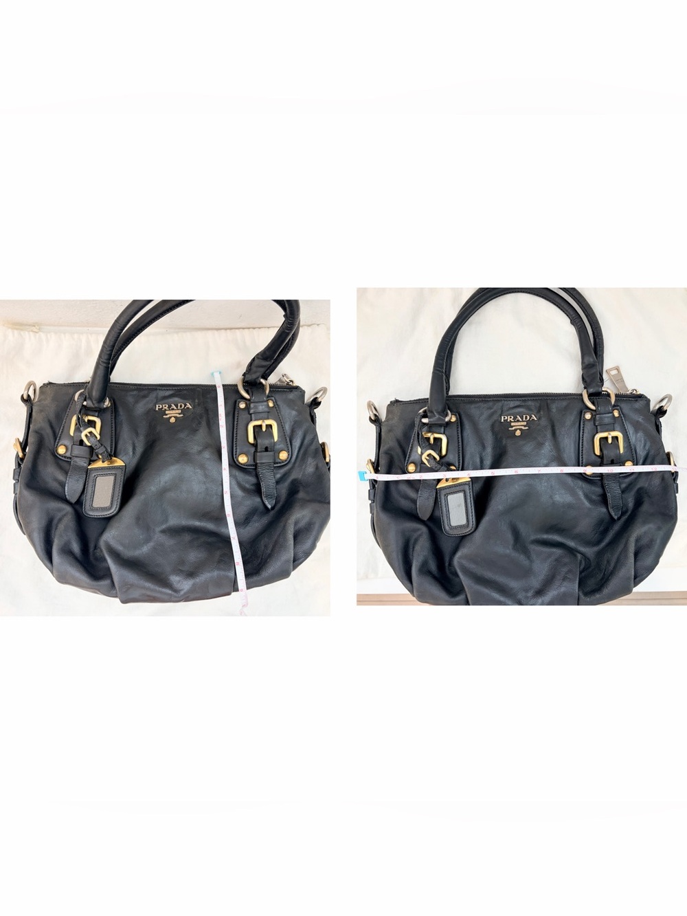 Authentic Prada Vintage Soft Calf Nero Black Leather Satchel - Picture 12 of 16
